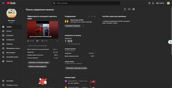 Канал YouTube, 1333 подписчиков