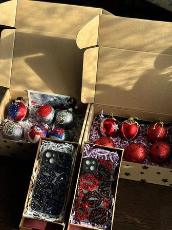 Ёлочные шары со стразами ручной работы