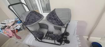 Зимние двухместные детские сани