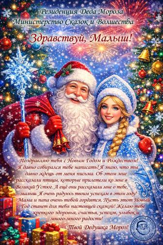 Поздравление Деда мороза и Снегурочки