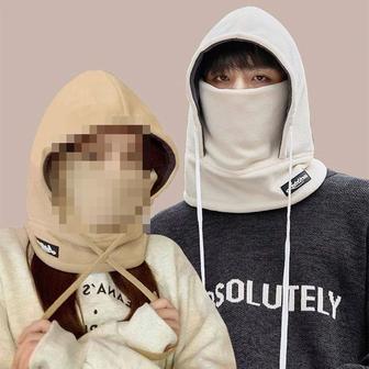 Теплая шапка капюшон, плюс шарф