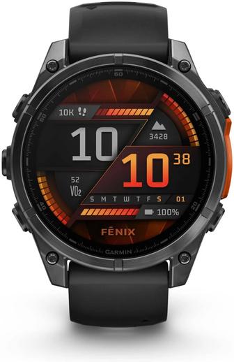 Смарт-часы Garmin Fenix 8 47 мм черно-оранжевый-черный