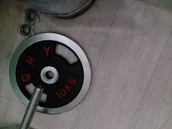 Любительская Штанга 180см, с блинами 4 по 10кг общий 50кг с грифом