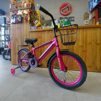 Детский Двухколесный велосипед со светом. Корзина, багажник, крылья