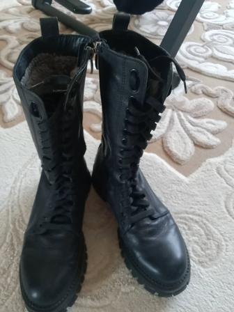 Сапоги черные зима