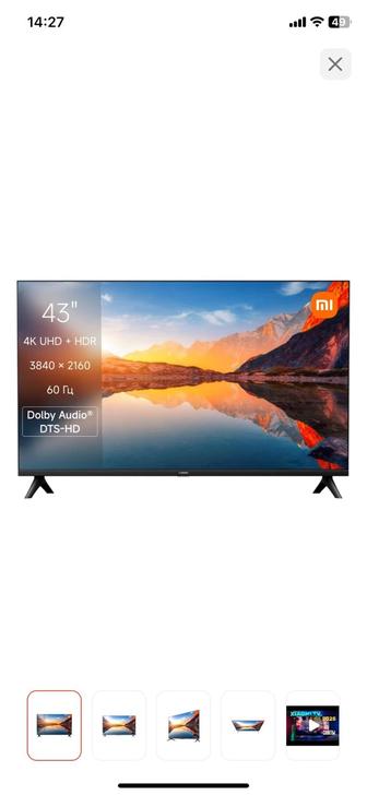 Продам телевизор Xiaomi A 2025 L43MA-AURU 109 см черный.