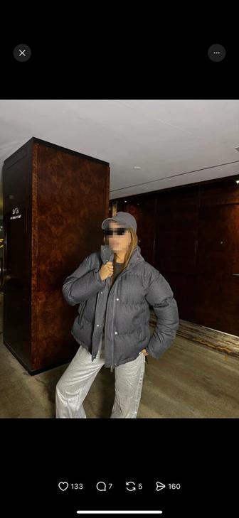 Женская серая зимняя куртка