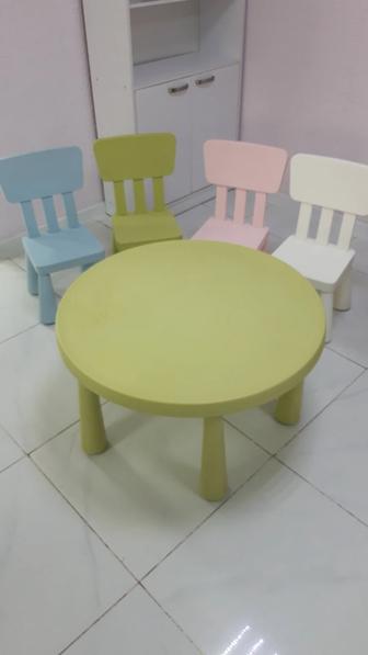 ПРОДАМ!!! Детский пластиковый стол и стулья IKEA в отличном состоянии.