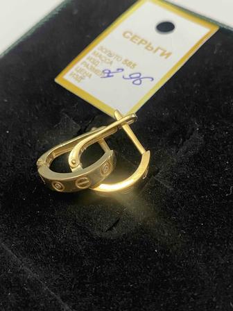 Золотые серьги с бриллиантами. пр.750. Союз. СССР