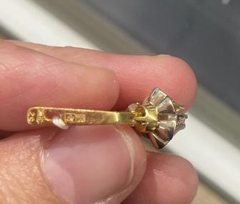 Золотые серьги с бриллиантами. пр.750. Союз. СССР
