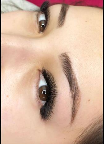 Наращивание ресниц, ламинирование бровей с покраской, шугаринг