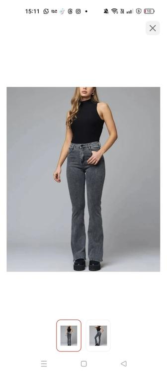 Клеш джинсы Турция тёмно-серый