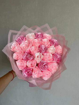 Букет из атласной ленты