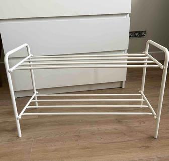 Белая металлическая обувница, 2 яруса (6528 см)