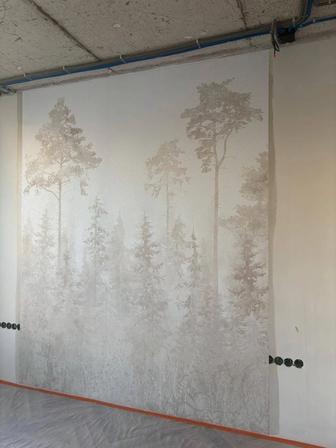 Поклейка обои галтель плинтуса покраска стен