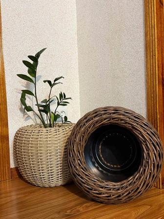 Кашпо ручной работы из ротанга