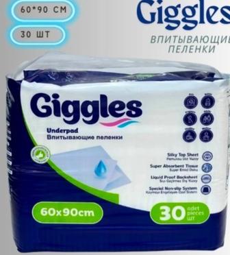 Giggles пеленки одноразовые впитывающие,белый 60/90 см