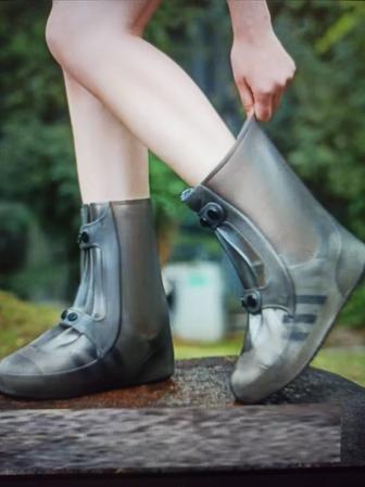 Резиновые бахилы от дождя, мягкие калоши