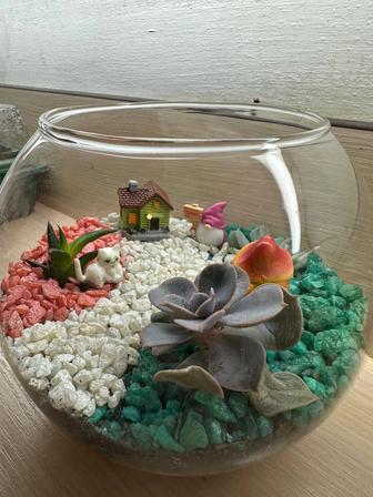 Подарок любимым, флорариум в стекле