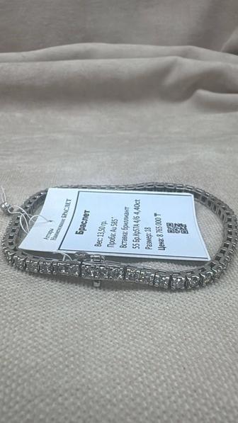 Продам теннисный браслет, бел золото 585, вес 13,5 бриллианты 4,4ct