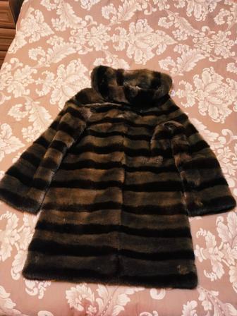 Норковая шуба поперечка 44-46рр.
