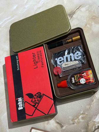 Премиум набор бензиновой зажигалки Новый В металлическом кейсе