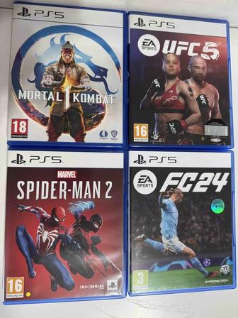 Диски Mk1,UFC5,FC24,Spider man2