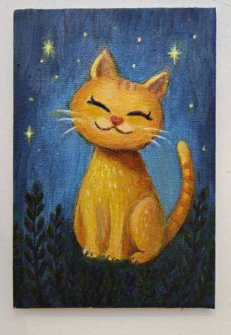 Картина маслом котик
