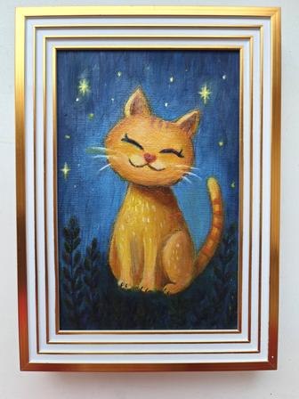 Картина маслом котик