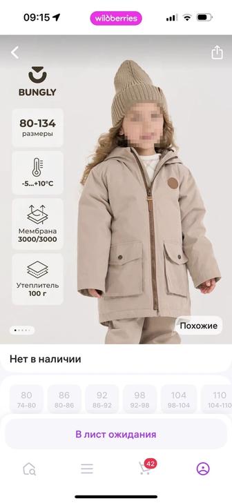 парка детская демисезонная