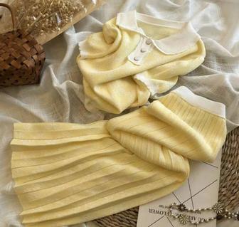 Двойка трикотажная, нежная, качественный.