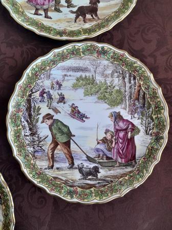 Коллекционная тарелка Рождество Новый Год фарфор Англия