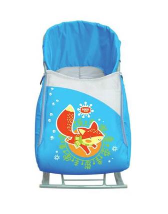 Сиденье мягкое на санки с чехлом для ног, с рисунком NIKA