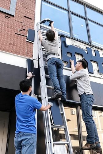 Монтаж и демонтаж наружной рекламы буквы вывески