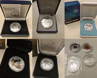 Разные серебряные монеты. Детали в описании.