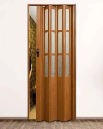 Раздвижная дверь гармошка (860 Х 2030мм) пластика со стеклом складная купе