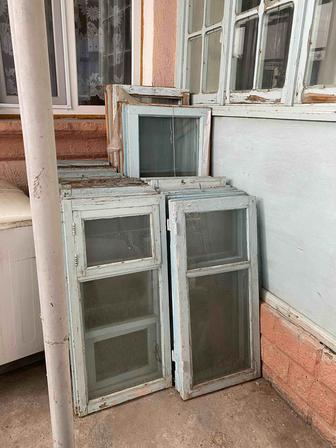 Окна деревянные большие 9 шт общий