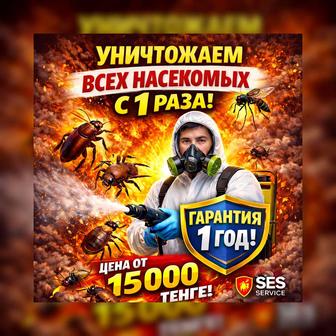 Дезинфекция от тараканов и клопов с гарантией 1 год