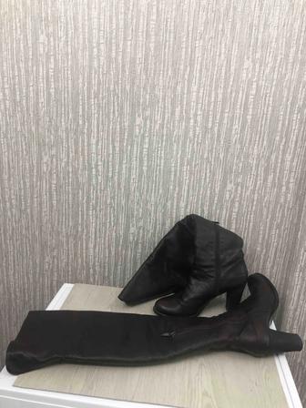 Ботфорты зимние итальянские, натуральная кожа, внутри натуральный мех