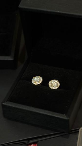 Пусеты серебро с документами и коробкой