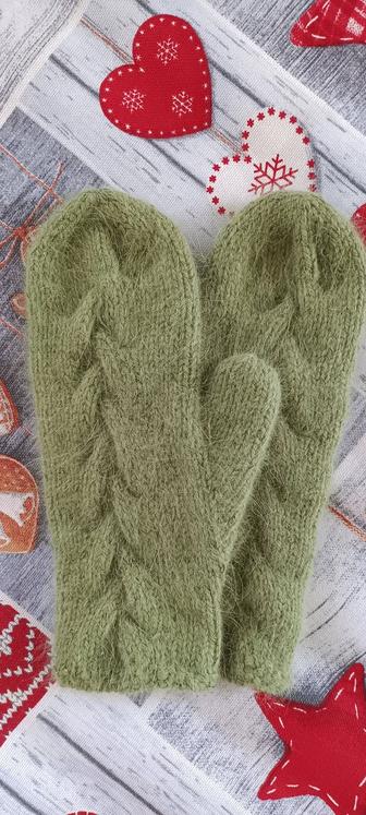 Варежки из пуха норки