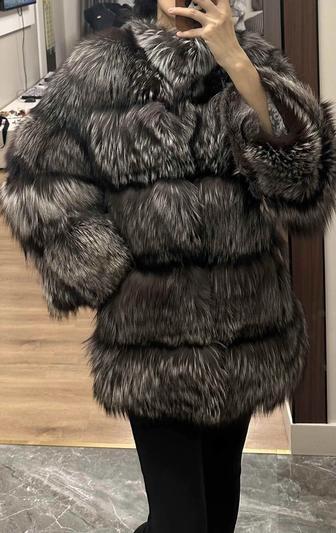 Шуба чернобурка