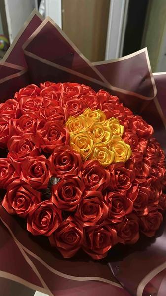 Цветы атласных лента 51 шт