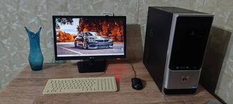 Компьютер 4-х ядерный в полном комплекте с большим монитором для дома, офис