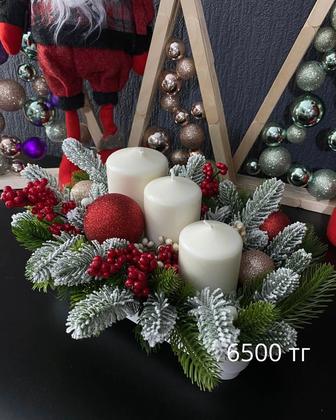 Новогодняя композиция из свечей