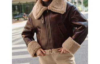 Дубленка коричневая