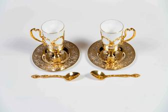 Чайный набор с покрытием из золота 999 пробы