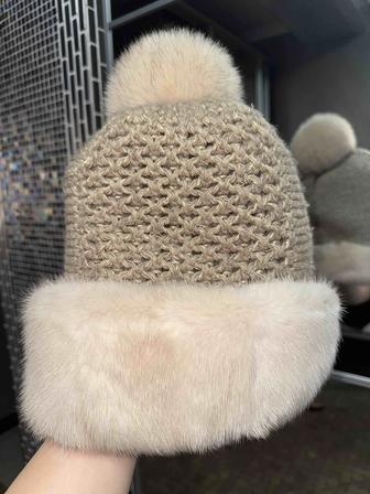 Шапка норка (с шарфом)