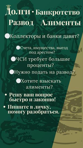 Снятие арестов, списание %ЧСИ, Отмена исполнительной надписи, Банкротство.