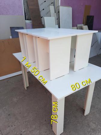 Кухонный стол, 6 табуреток новый, ламинат ПВХ